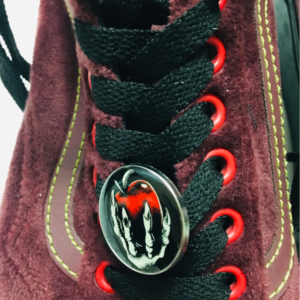 Vans Disney “Magic Mirror On The Wall” Platform Sneakers Size 8 Suede Burgundy - Picture 6 of 15